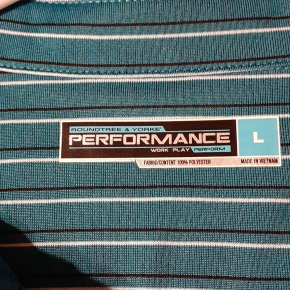 Shirt, short sleeve, large, blue w/stripes - Picture 3 of 3